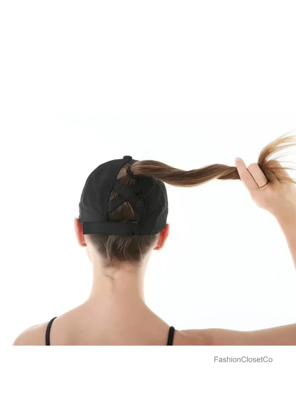 Criss-Cross Ponytail Baseball Cap - Adjustable High Messy Bun Trucker Hat